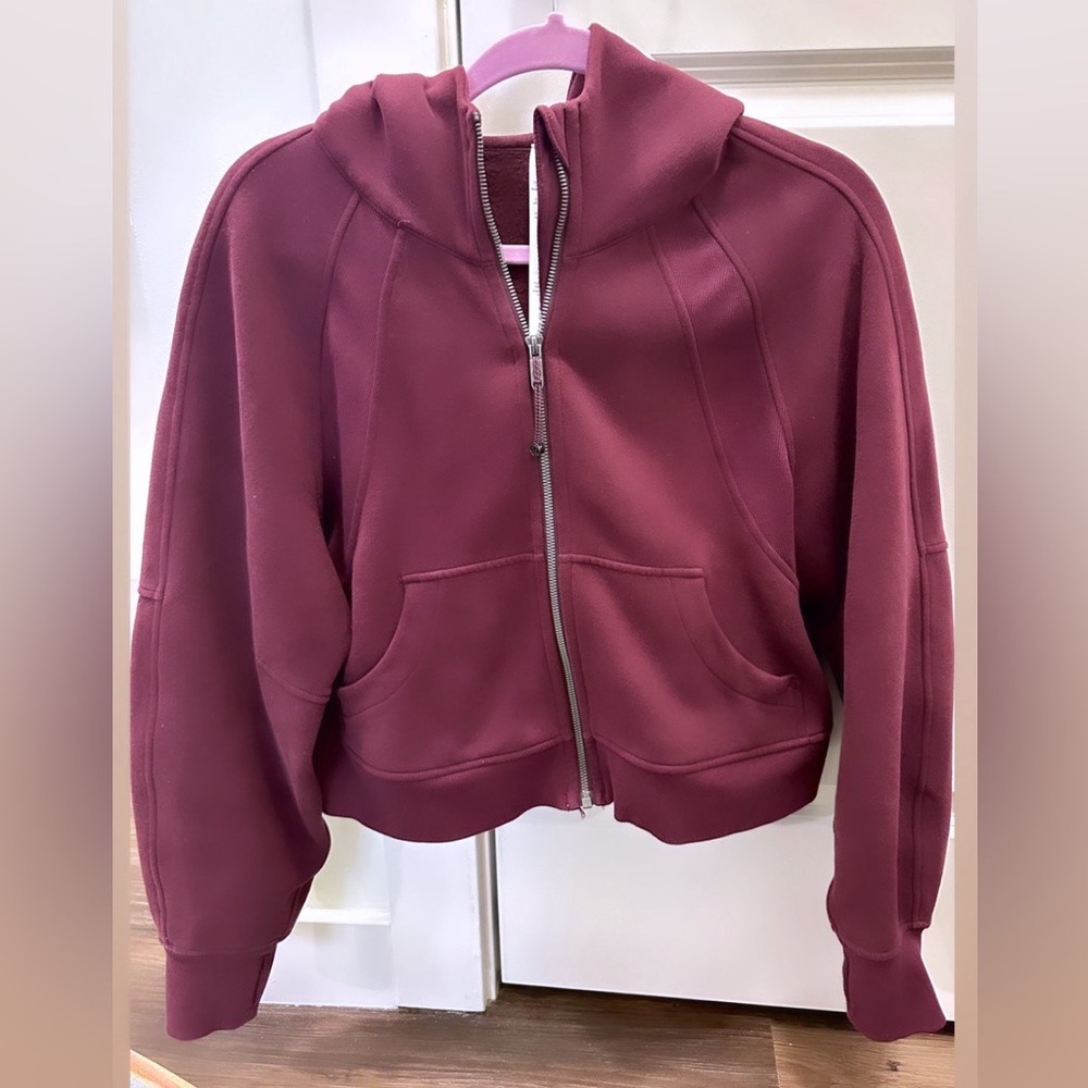 Lululemon Oversized Scuba Full Zip Red Merlot XS/S